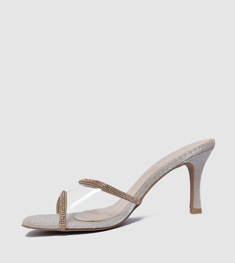 Embellished One Strap Heel Sandals
