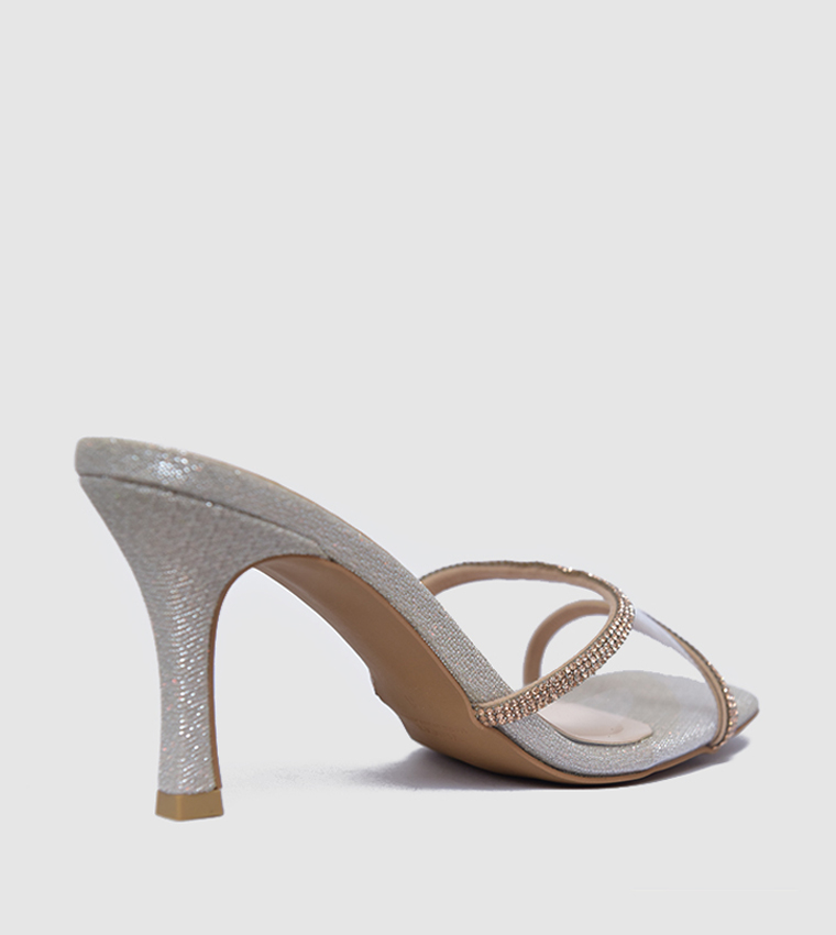 Embellished One Strap Heel Sandals