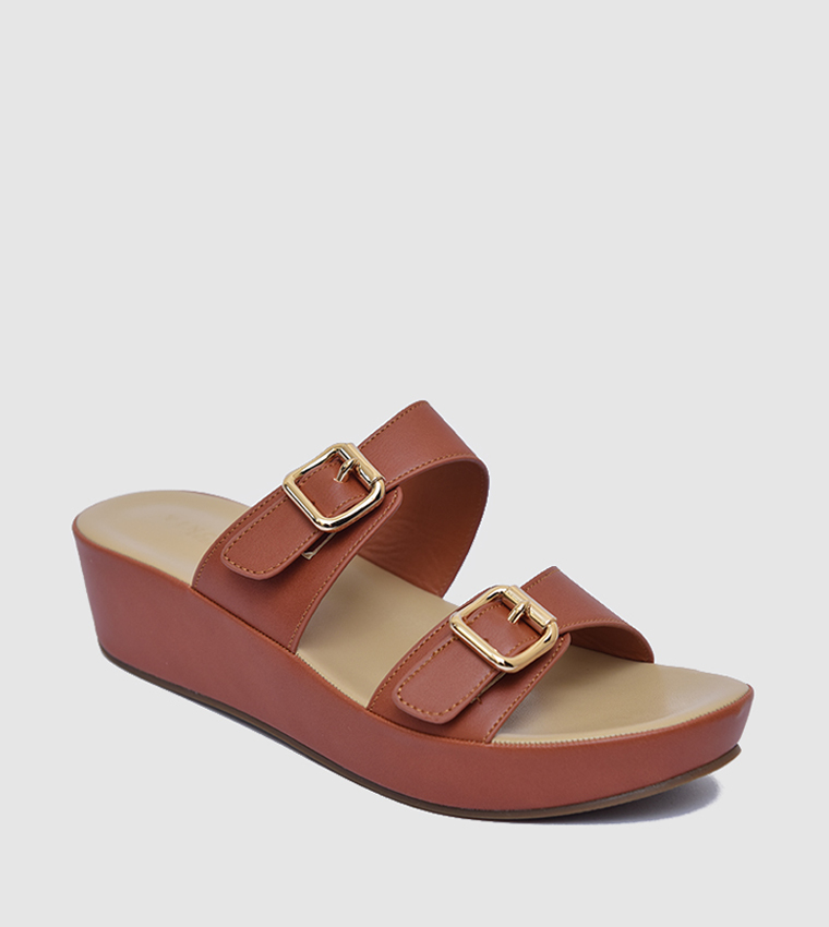 Boohoo T Bar Wedge Shoes Buy VINCCI Open Toe Buckled Wedge Sandals