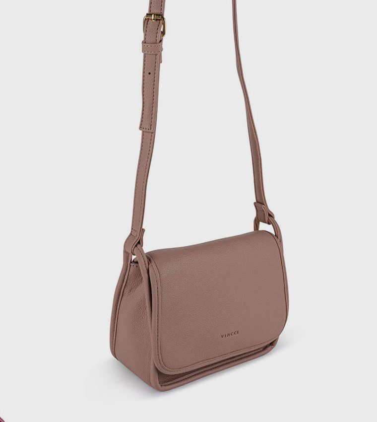 Textured Flap Crossbody Bag