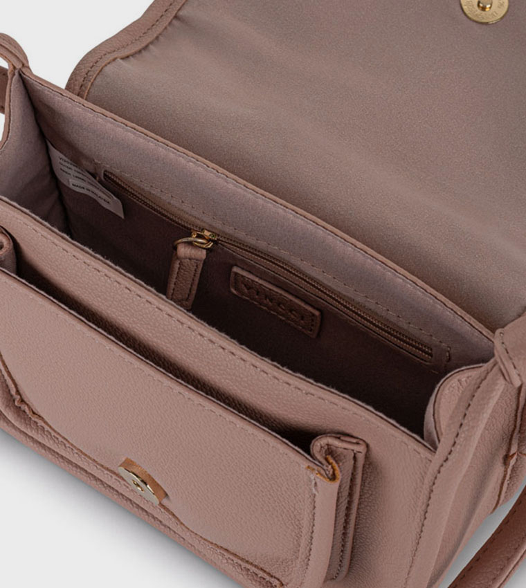 Textured Flap Crossbody Bag