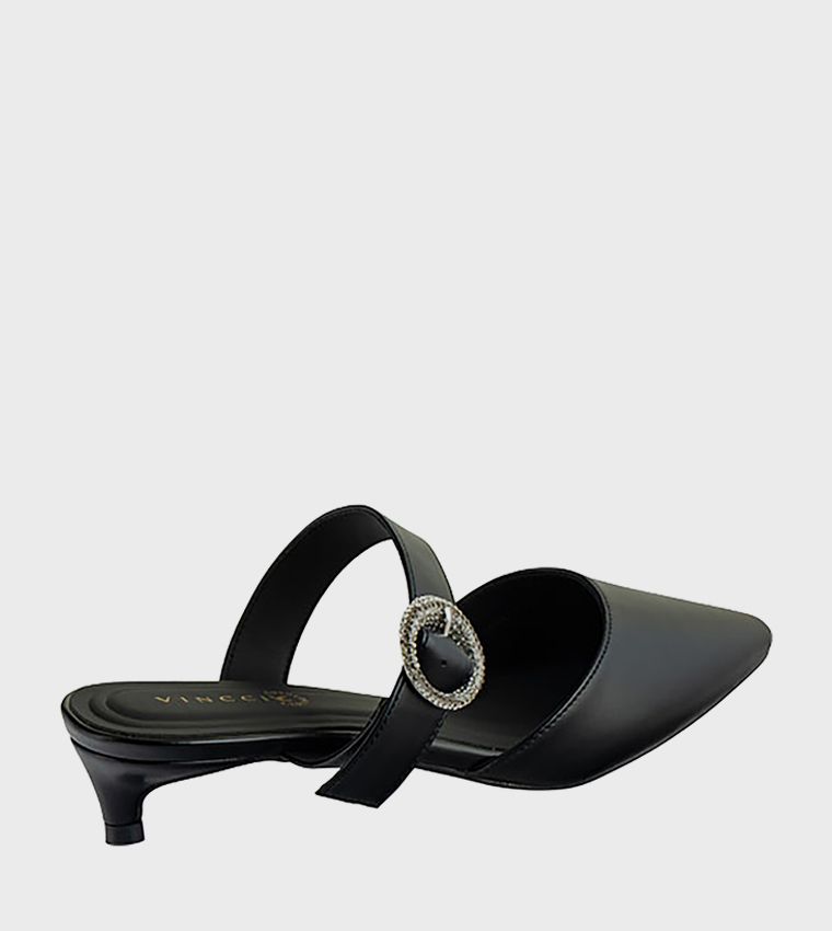 Buckle Detail Mule Pumps