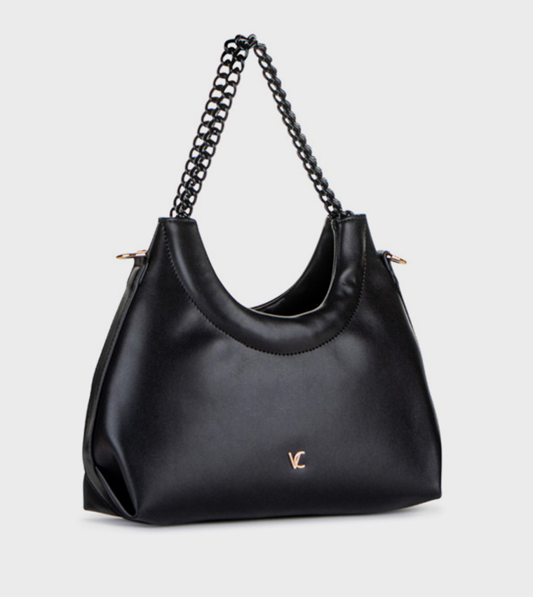 Textured Shoulder Bag with Coin Pouch