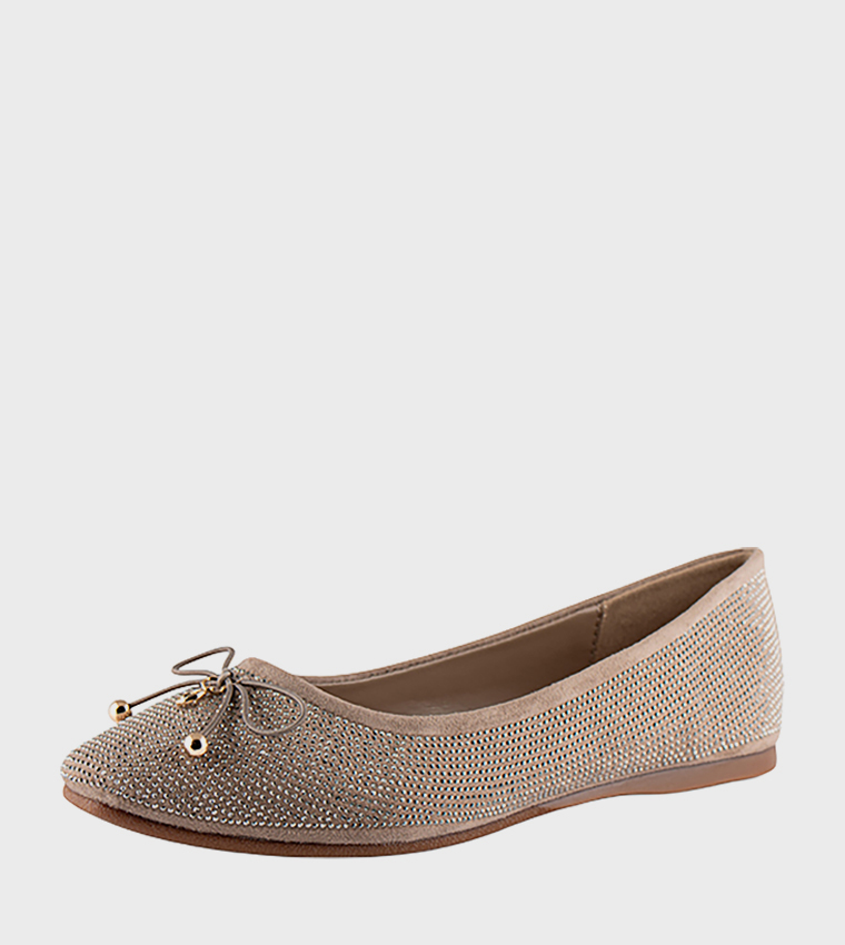 Embellished Bow Detail Ballerinas