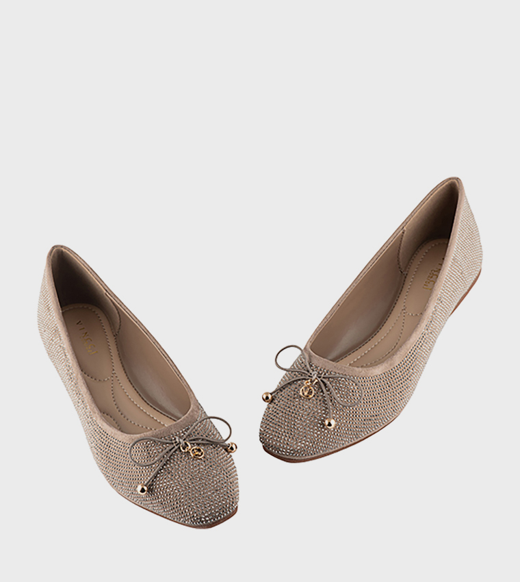 Embellished Bow Detail Ballerinas