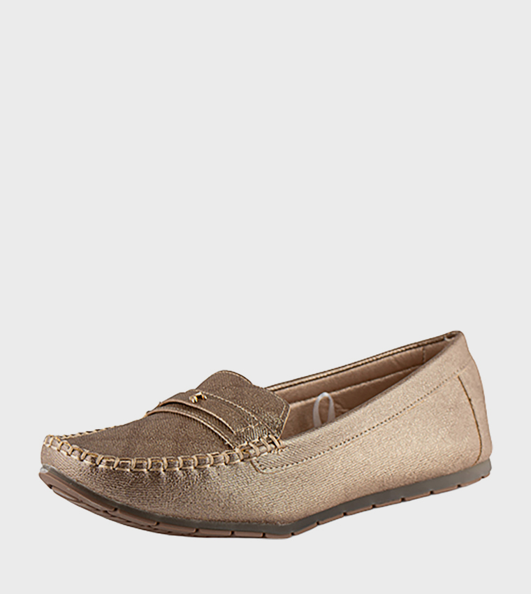 Textured Slip-On Moccasins