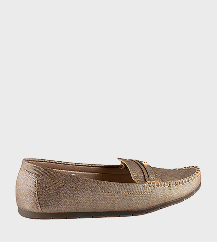 Textured Slip-On Moccasins