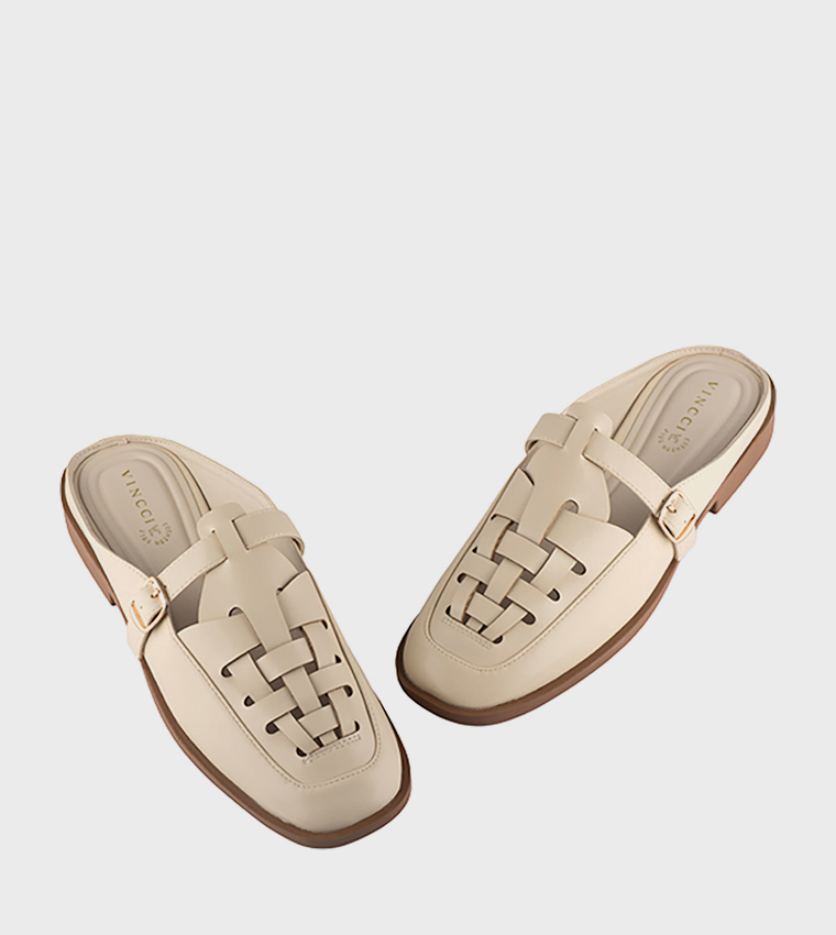 Braided Buckle Detail Mules