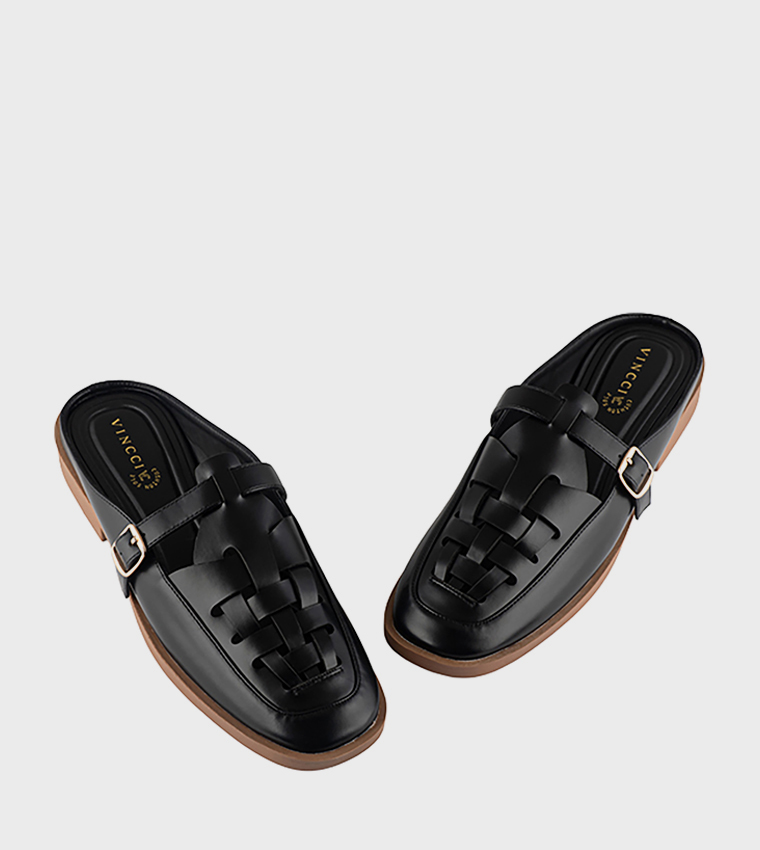 Braided Buckle Detail Mules