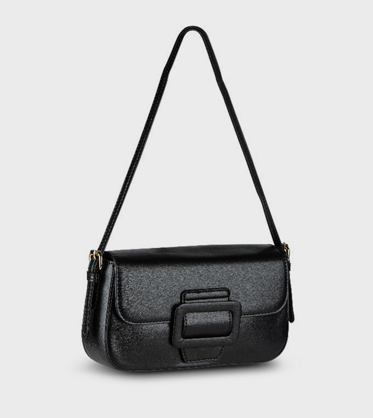 Textured Flap Shoulder Bag