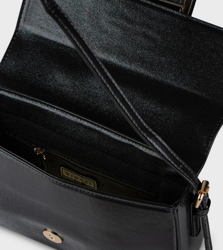 Textured Flap Shoulder Bag