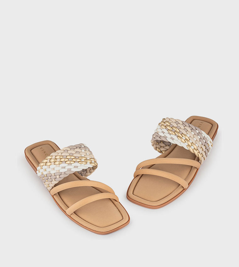 Open Toe Multi Strap Flat Sandals