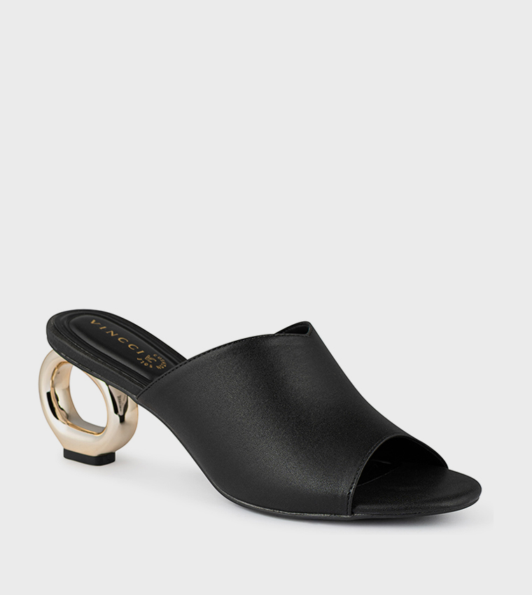 Solid Open Toe Mid Heel Sandals