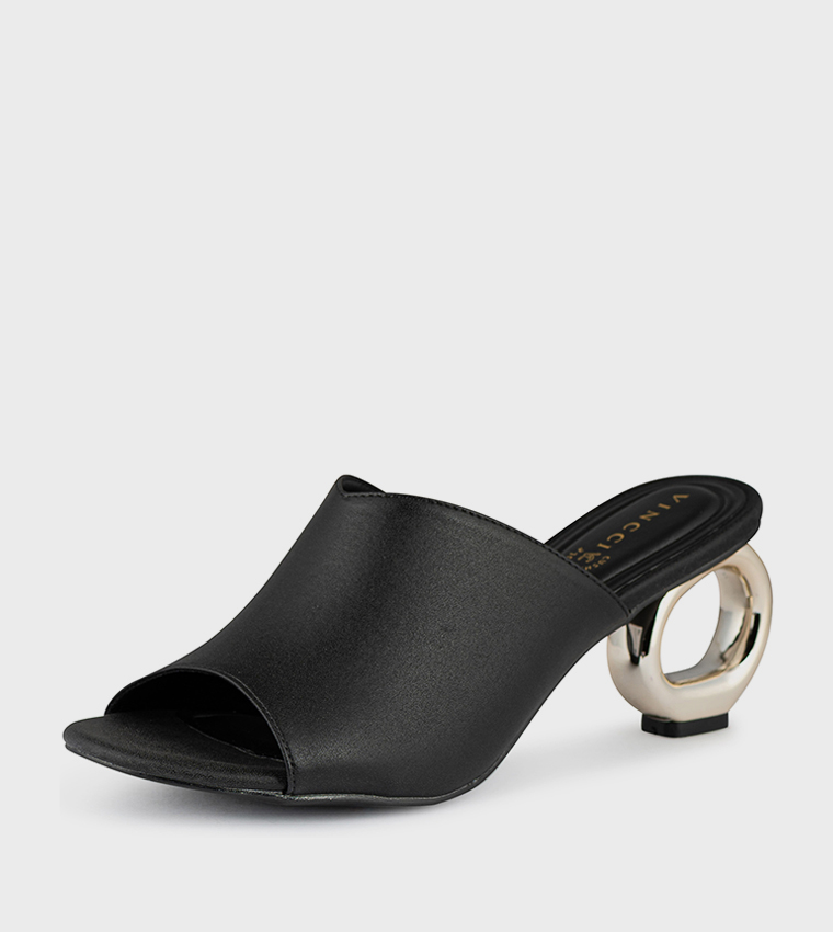 Solid Open Toe Mid Heel Sandals