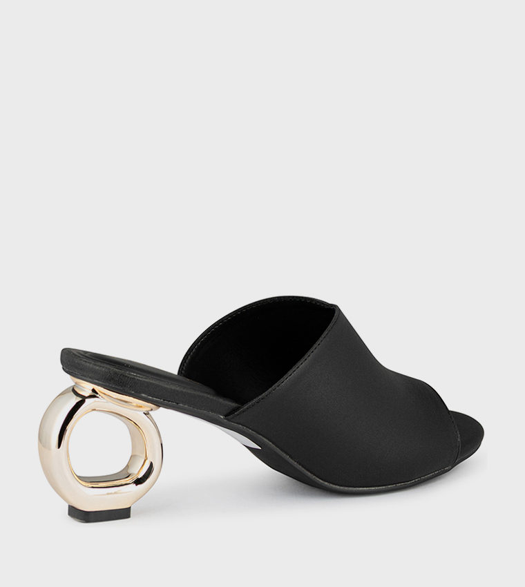 Solid Open Toe Mid Heel Sandals