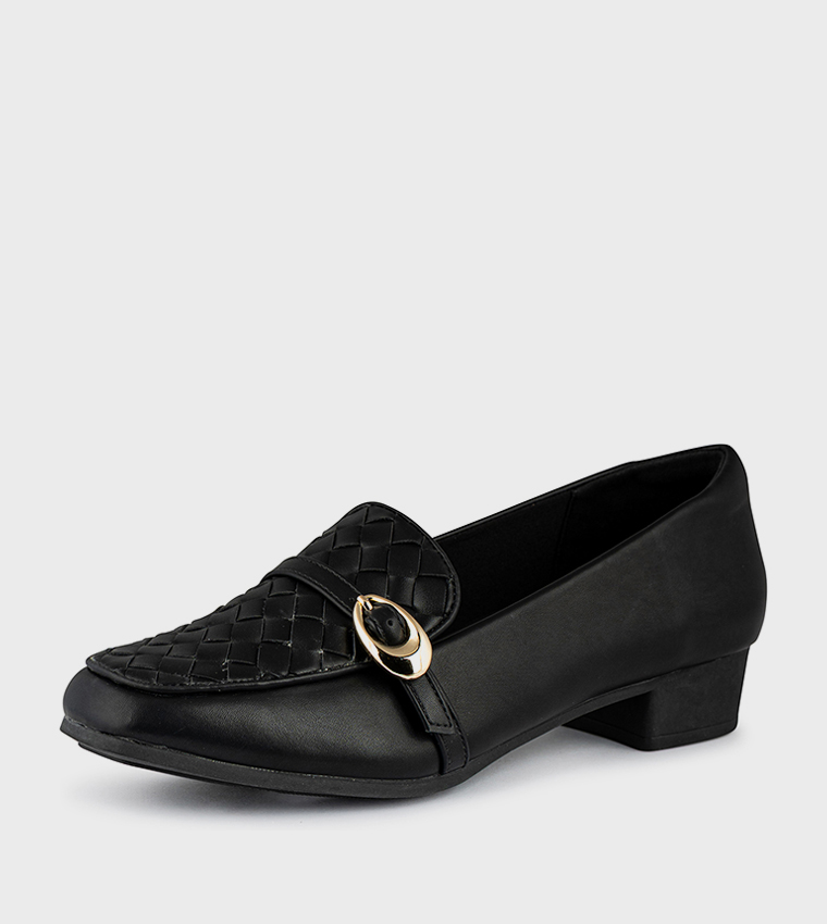 Braided Detail Square Toe Pumps