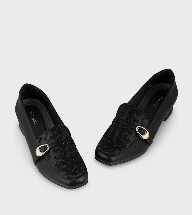 Braided Detail Square Toe Pumps