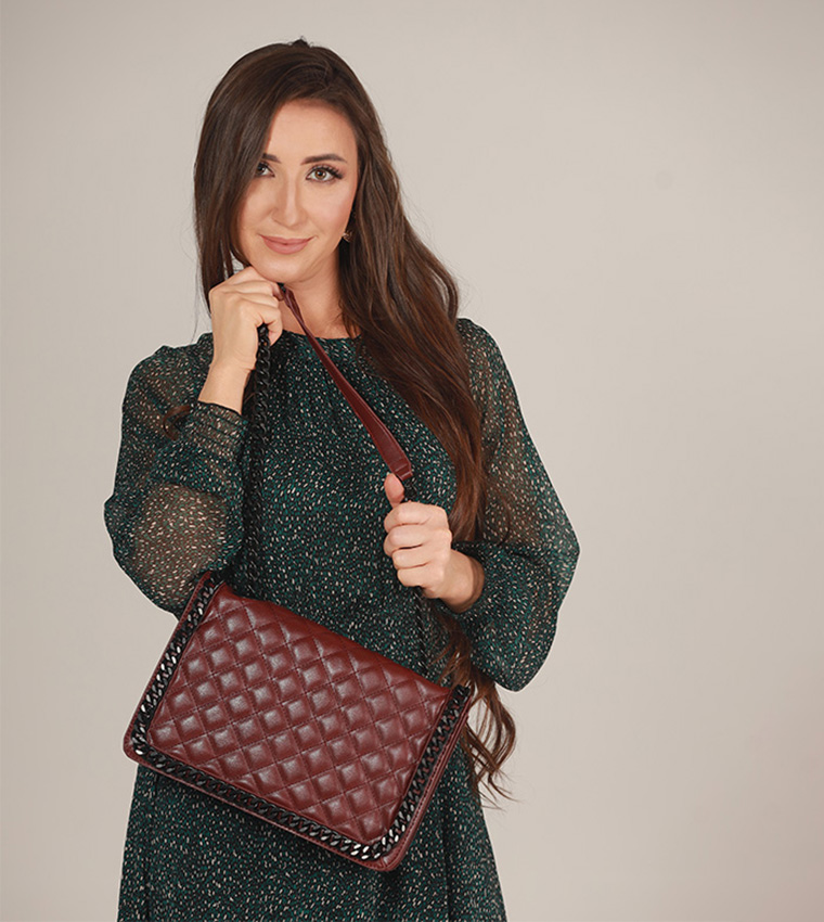 Victoria Quilted Leather Crossbody Bag 