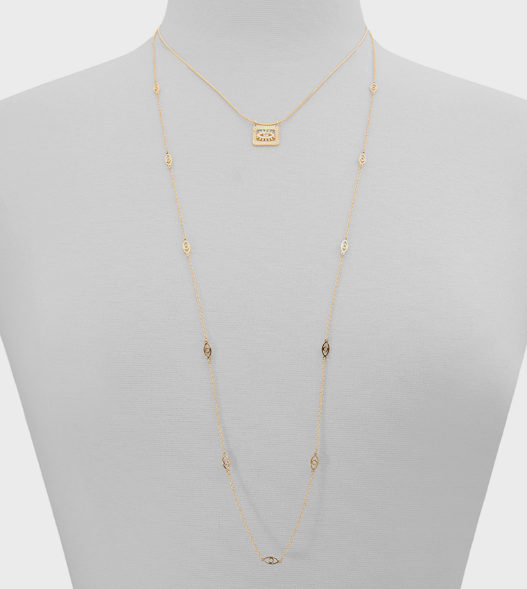 VISIONARRY Pack of 2 Gold-Tone Necklaces