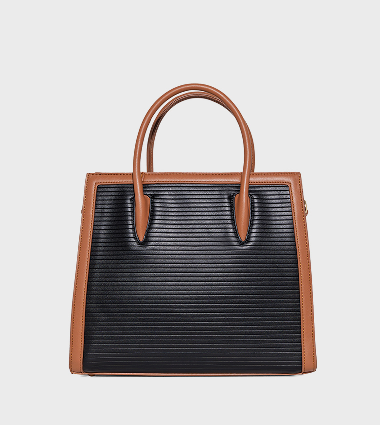 VIVIENNE Contrast Trim Satchel Bag