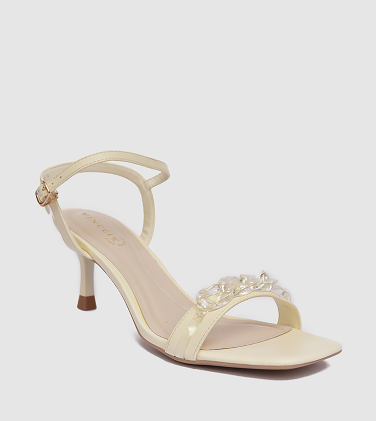 Chain-Link Detail Heel Sandals