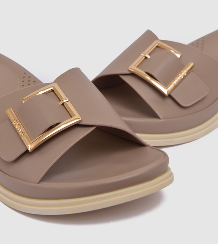 Buckle Detail Comfort Wedge Sandals