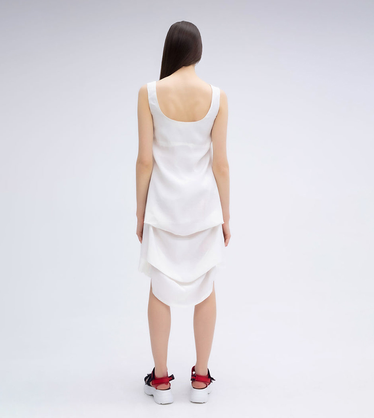 Solid Sleeveless High-Low Dress