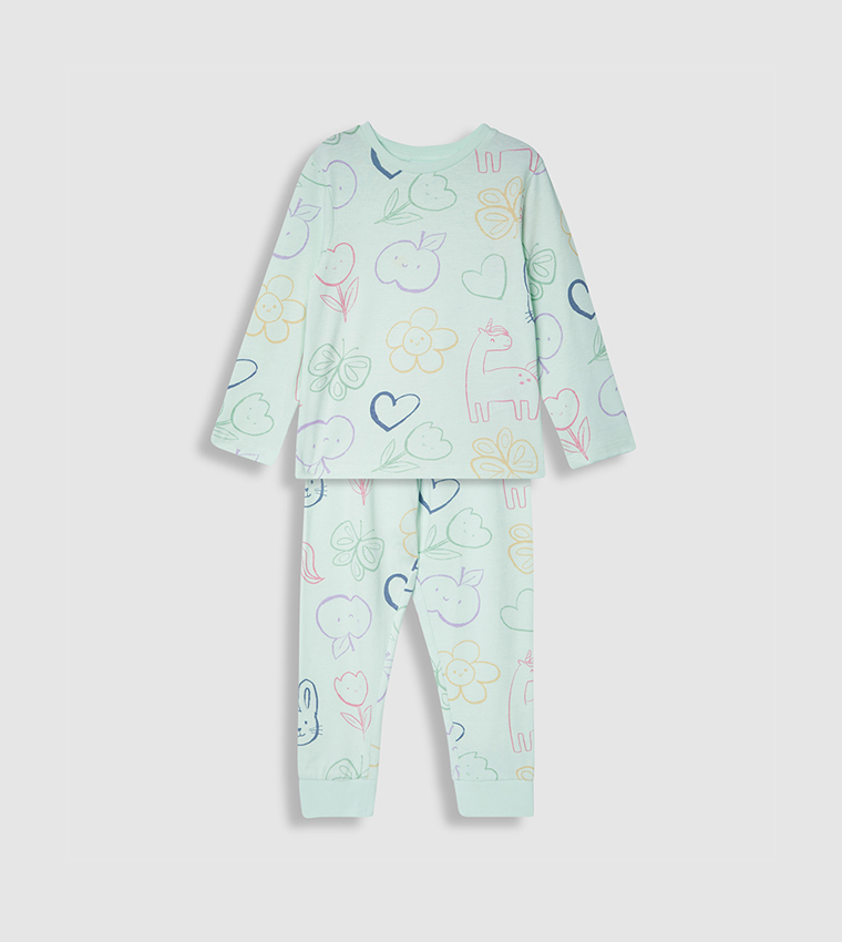 Printed Long Sleeves Pyjama Set