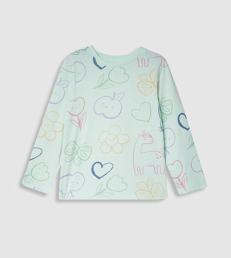 Printed Long Sleeves Pyjama Set