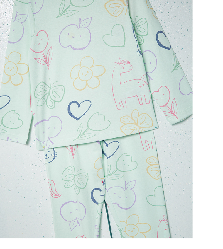 Printed Long Sleeves Pyjama Set