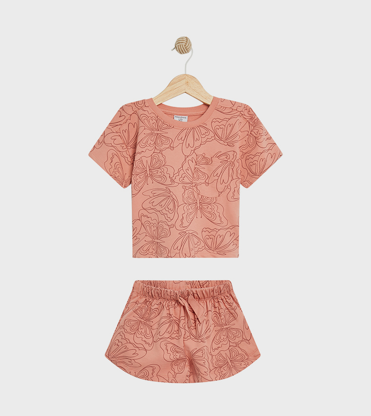 Printed T-Shirt and Shorts Set