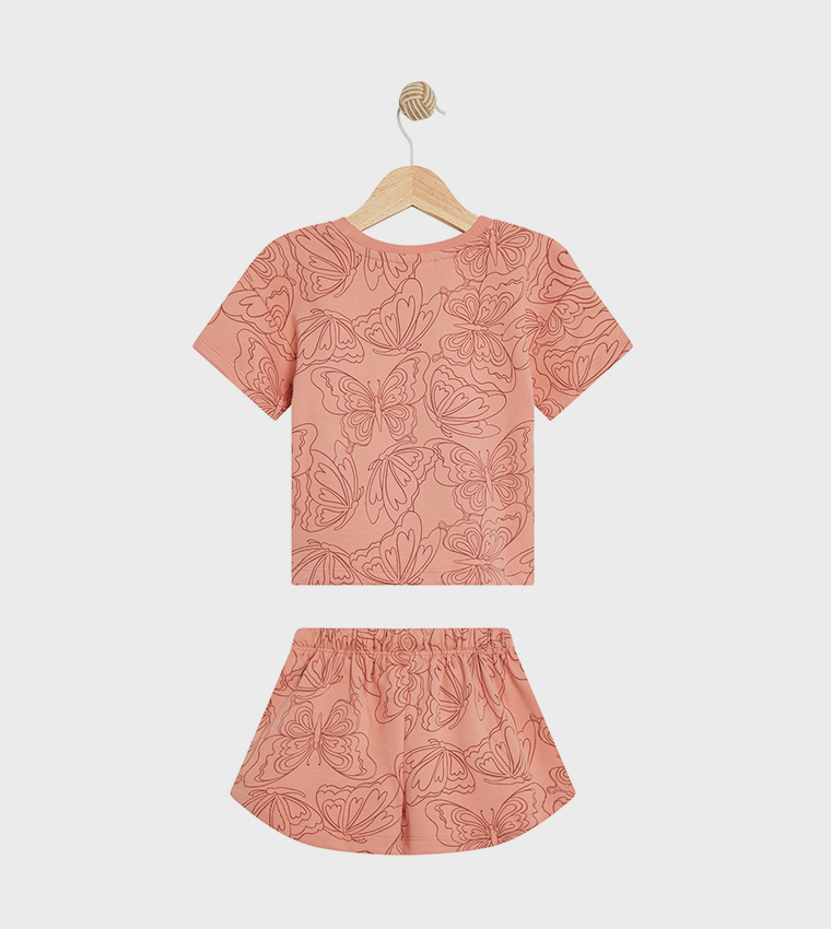 Printed T-Shirt and Shorts Set