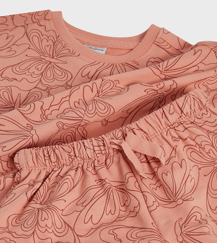 Printed T-Shirt and Shorts Set
