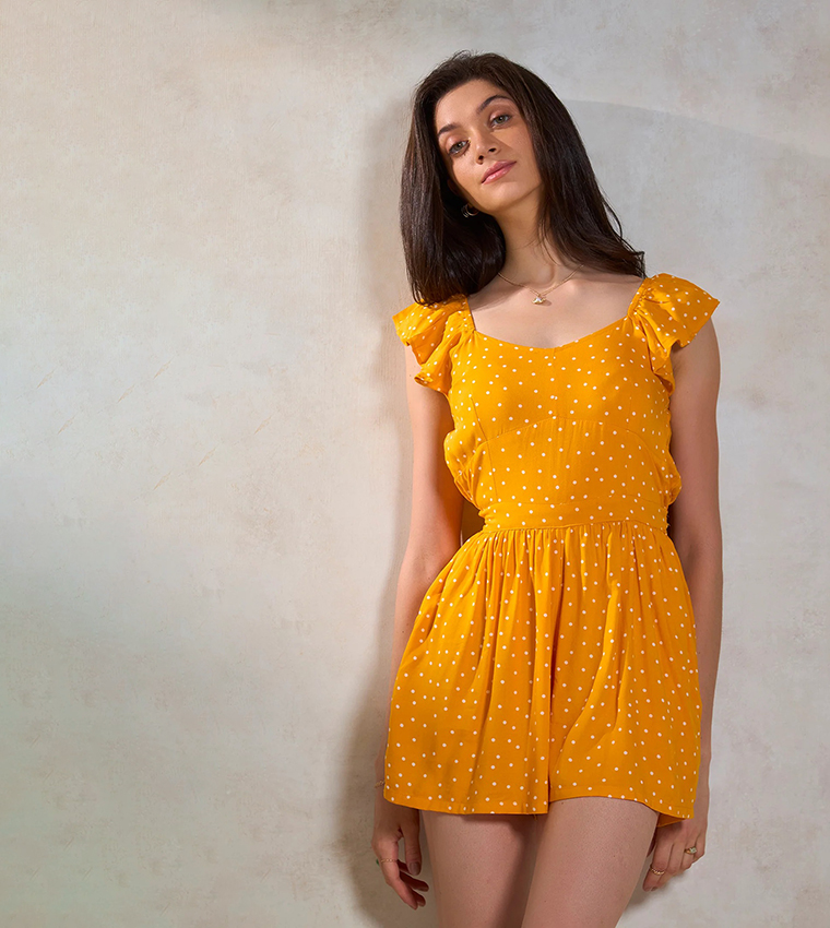 Polka Dots Sleeveless Fit & Flare Mini Dress