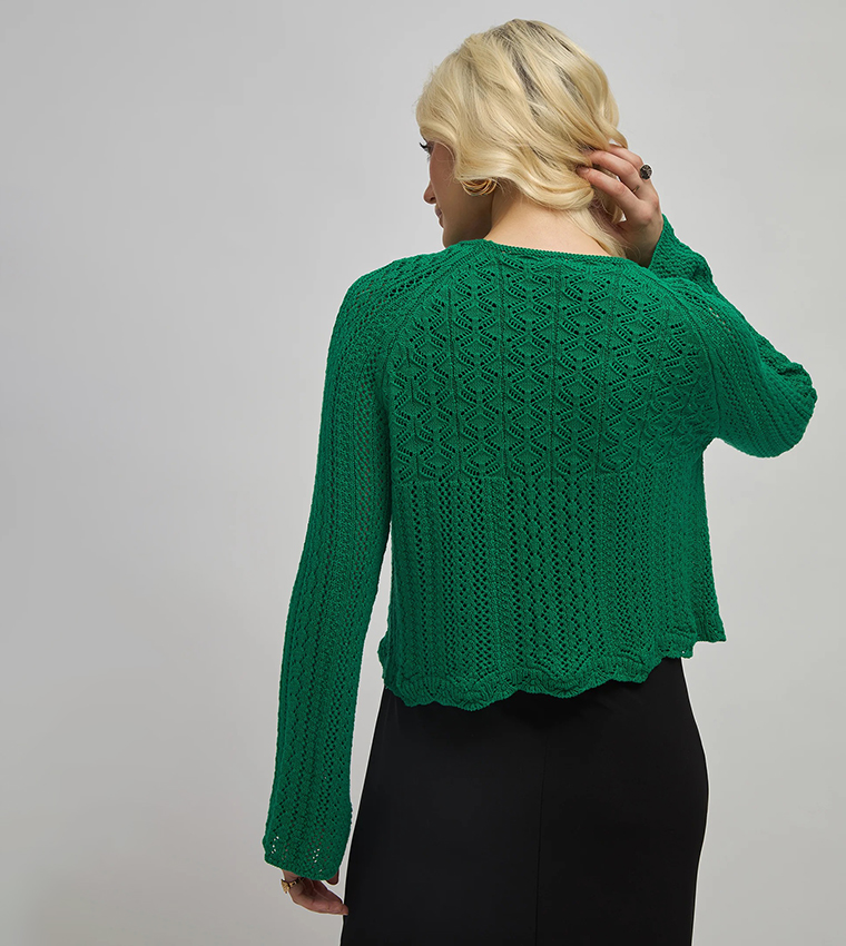 Openwork Long Sleeves Top