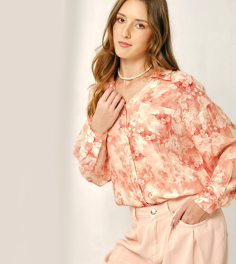 Floral Print Long Sleeves Shirt