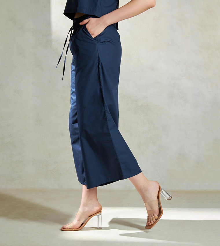 Drawstring Waist High Waist Culottes