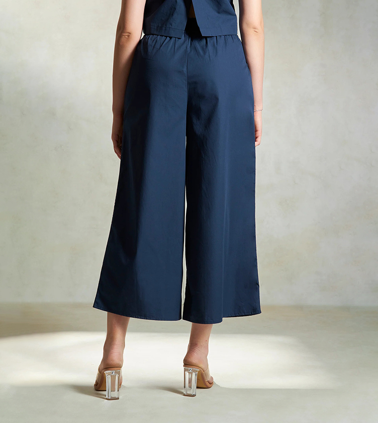 Drawstring Waist High Waist Culottes