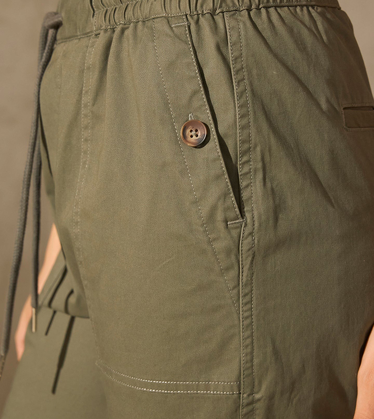 High Rise Drawstring Waist Trousers