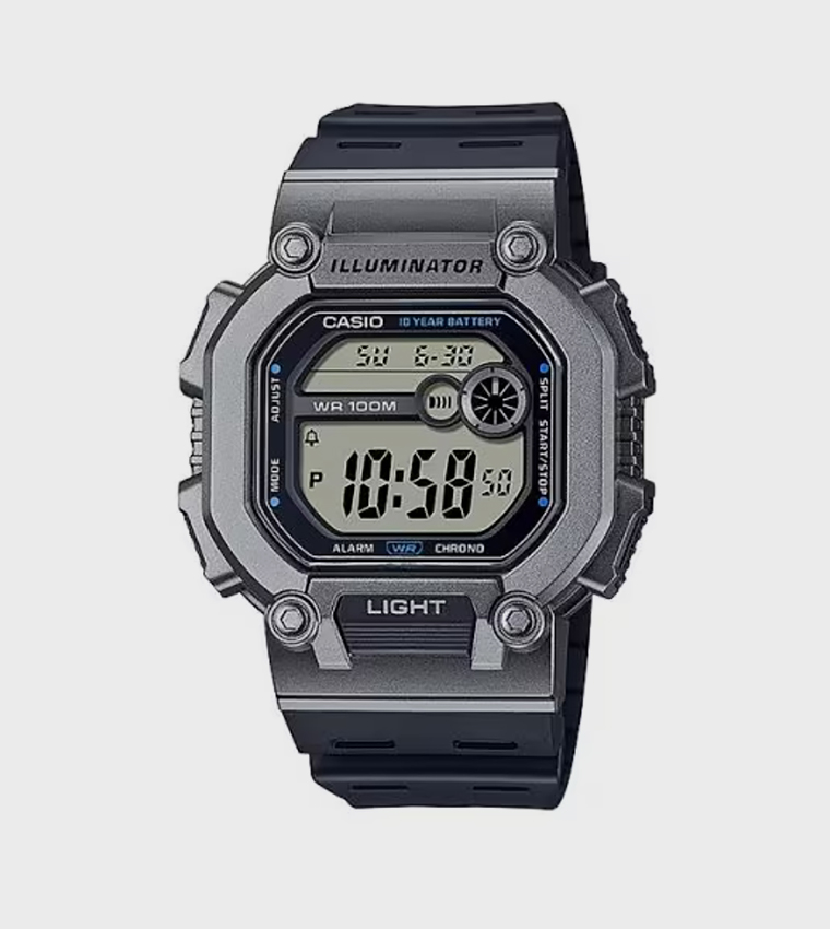 Grey Dial Resin Strap Digital Watch