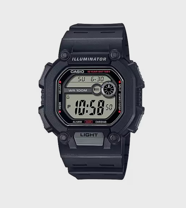 Grey Dial Resin Strap Digital Watch