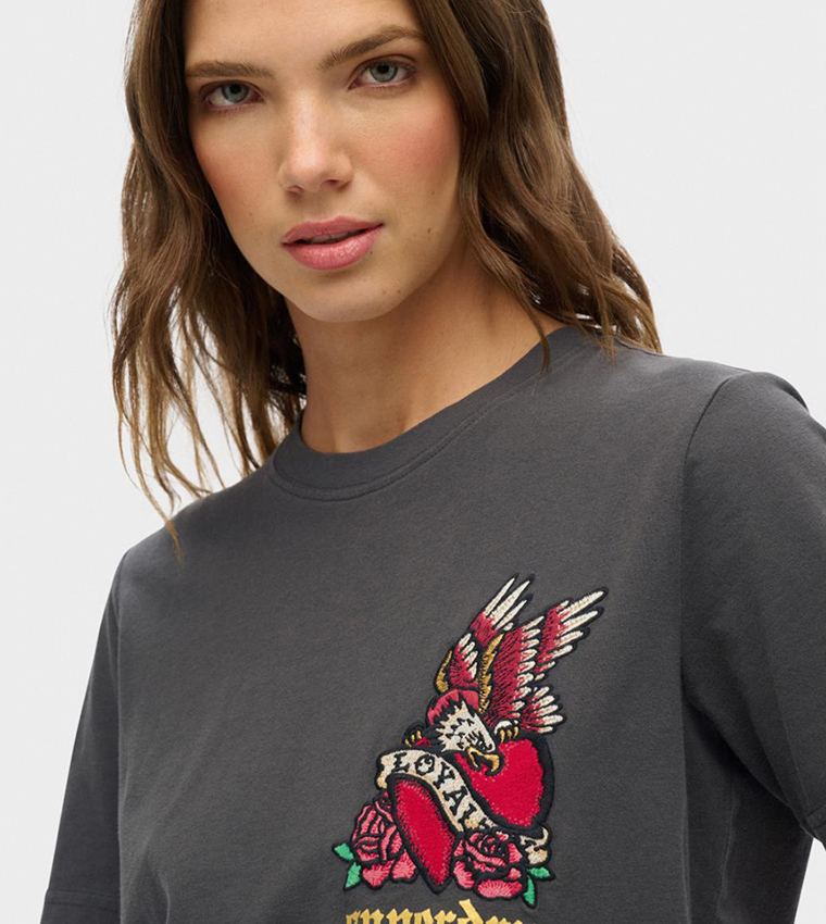 Printed Crew Neck Relaxed Fit T-Shirt