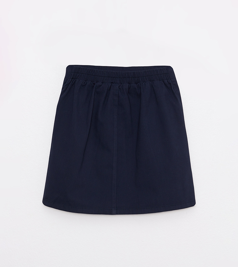 Elastic waist navy clearance skirt