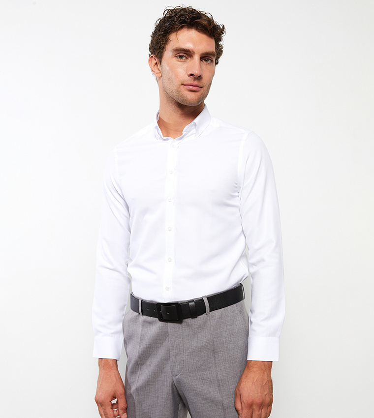 Buy LC Waikiki Slim Fit Long Sleeves Oxford Shirt In White | 6thStreet UAE