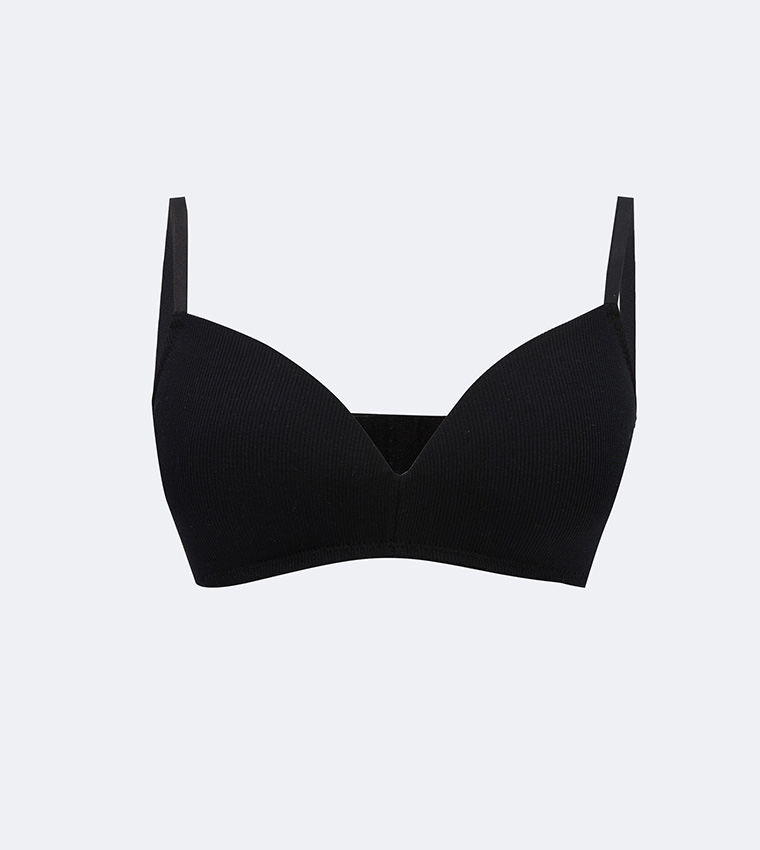 Buy Oasis Dd+ Pack Of 2 Burnout Stripe T Shirt Bra In Black