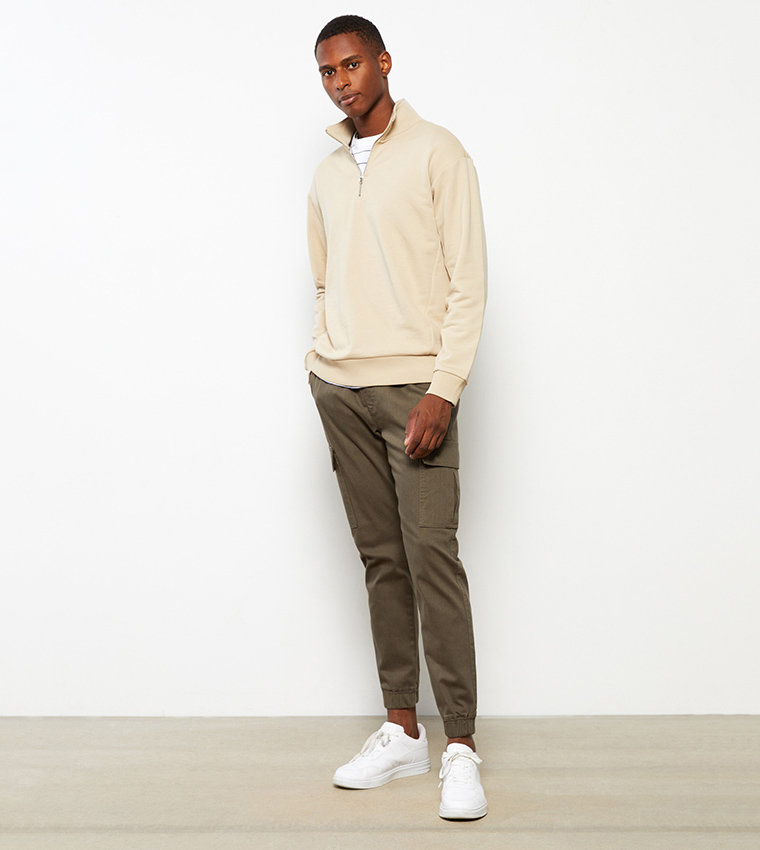 Buy LC Waikiki Slim Fit Gabardine Jogger Pants In Khaki