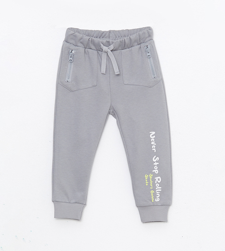 Buy LC Waikiki Baby Boy Printed Elasticated Waist Tracksuit Bottom In Grey 6thStreet Kuwait