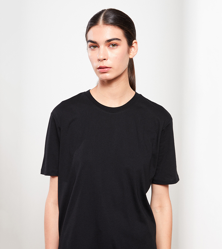 Buy LC Waikiki Solid Oversize T Shirt In Black | 6thStreet Kuwait