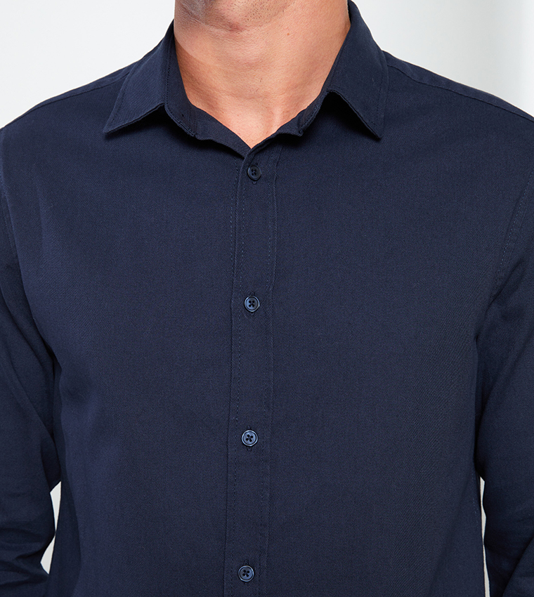 Slim Fit Long Sleeves Gabardine Shirt