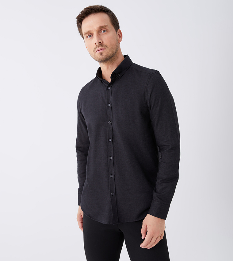 Slim fit long sleeve button 2024 down shirts